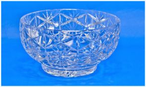 Large Cut Glass Fruit Bowl, footed base, 5½ inches high, 10 inches in diameter.