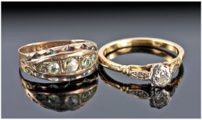 Vintage 9ct Gold And Diamond Rings, 2 In Total. Fully hallmarked.