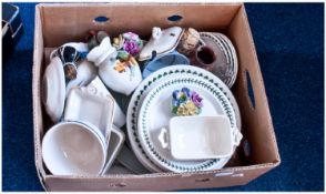 Two Boxes Of Misc Pottery