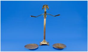 Set Brass Scales with a Corinth column surmounted by an Imperiod Roman Eagle. On a cast brass base.