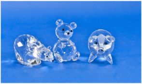 Swarovski Cut Crystal Animal Figures ( 3 ) In Total. 1/ Polar Bear, Model No.7649085000, Diameter