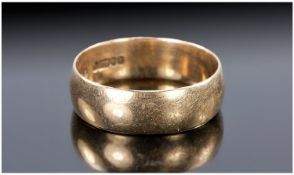 9ct Gold Wedding Band, size P. Fully hallmarked. 3.3 grams.