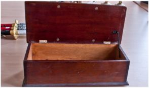 Gents Wooden Shoe Polish Box With Tie Press To Hinged Lid.