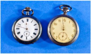 Vintage Wind Up Metal Open Faced Pocket Watches, each watch in excellent condition and working