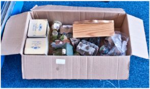 Box Containing Assorted Miniature Cottages, approximately 20. Various sizes.