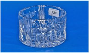 Waterford Crystal Cut Glass Bottle Coaster, from the Special Millennium edition, 3 inches high and