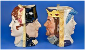 Royal Doulton Limited Edition and Numbered Two Faced Character Jugs, 2 in total. 1) ``King Arthur