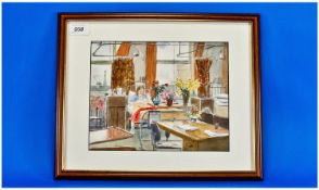 Jill Andersley, A Ward In The Westmoreland Hospital, Kendall, 1980. Watercolour, 8x10``, framed.