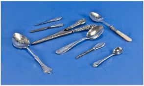 A Small Collection of Silver Items, Comprises Edwardian Silver Handle Glove Stretcher. Hallmark