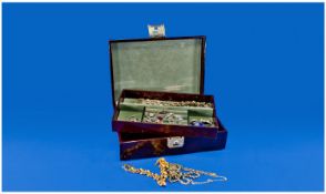Leatherette Jewellery Box, Containing A Collection Of Silver And Costume Jewellery, Comprising