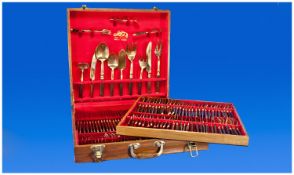 Solingen Deluxe 71 Piece Set Of Cutlery. In original box, blue leather case with locks.