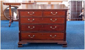 George III Mahogany Chest Of Drawers, Of Smaller Proportions. Two Short Over Three Long Graduating