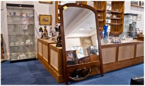 Large Mahogany Framed Mirror, Together With A Small Oval Mirror