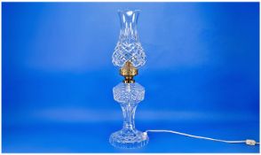 Waterford Fine Cut Crystal Electric Table Lamp, in the style of a Victorian oil lamp. Impressive.