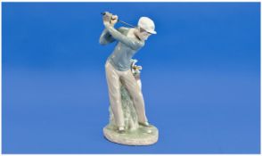 Lladro Figure `Golfer`. Model number 4824. Issued 1972. Height 10.5 inches. Mint condition.