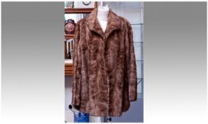 Golden Blonde Mink Long Jacket, the skins fashioned to give a subtle texture and colour shading to