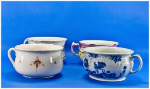 Four Staffordshire Chamber Pots.