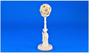 A Collection Of Early 20th Century Various Ivory Figures And Small Items, 11 items in total.