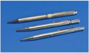Collection Of Three Silver Pencils, All Fully Hallmarked For Birmingham R 1966 & 2 x London L 1946.