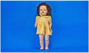 Mid 20th Century Pedigree Doll, sleeping blue eyes with lashes, open mouth, crying mechanism (not