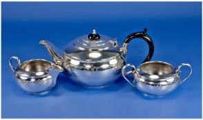 1930`s Silver Plated 3 Piece Tea Service. Teapot 5 inches high.