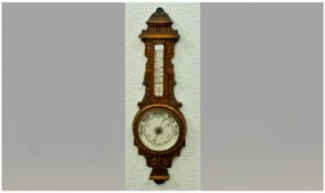 Oak Cased Aneroid Barometer