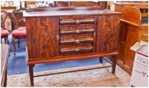Biedermeier Sideboard, Four Central Dome Fronted Drawers Between Two Cupboards. Raised On Four