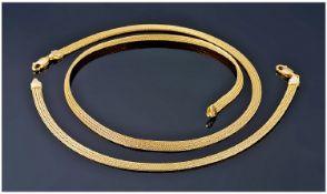 9ct Gold Ladies Mesh Necklace And Matching Bracelet. Both pieces fully hallmarked. Bracelet 7.25