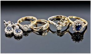 Collection Of Jewellery, Comprising 14ct Gold Diamond Two Tone Ring, 18ct Gold Diamond Ring, 18ct