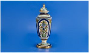 Noritaki Hand Finished Lidded Vase. Circa 1920`s. Height 7.25 inches.