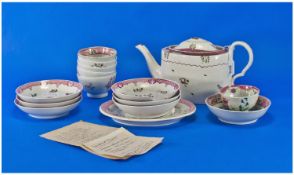 Small Quantity of Late 18th/Early 19th Century Newhall Style Tea Ware, comprising 4 tea bowls, 6