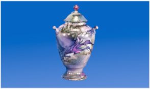 Lustre Vase And Cover, Marked To Base `Visions Hand Painted Bone China Helen Bull Ceramics` Height