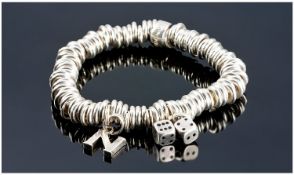 Links London Silver Bracelet And Two Charms.