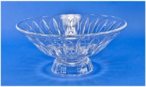 Stuart Cut Crystal Footed Bowl ``Flame`` Design. Mint condition. 5 inches high and 11 inches
