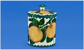 Wemyss Large Lidded Preserve Pot `Oranges` Pattern, Marked to base T.Goode, London,(retailer) and