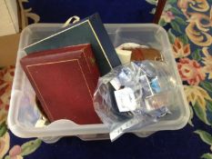Box Of Assorted Collectables, including glass carnival dish, Aynsley, Alexander fan tray, wade