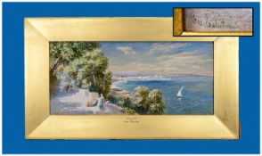 Charles Rowbotham 1826-1904, A Fine Watercolour Of The Gulf Of Juan, Antibes, South France, the