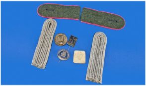 Lot of Three Military Items, comprising Nazi waffen-ss infantry officers shoulder boards, Nazi