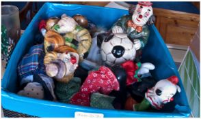 Box of Assorted Clowns, various sizes.