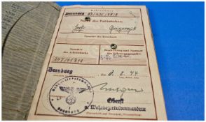 WWII Nazi German Wehrpass or Soldiers Papers With Photo.