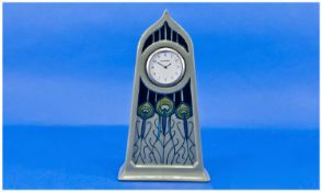 Moorcroft Modern Art Deco Style Clock. Date 2012. 9 inches in height.
