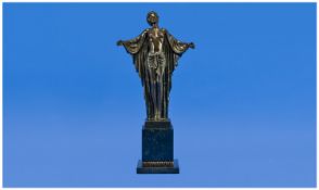 A 20th Century Art Deco Copy Bronze Figure, in the style of D.H. Chiparu`s Titled `Spring