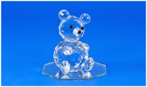 Swarovski Silver Crystal Figure `Large Bear`. Designer Max Schreck. Issued 1984. 2 5/8 inches tall.