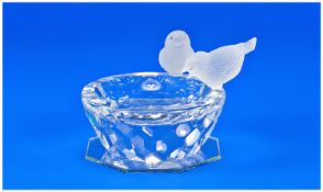 Swarovski Silver Crystal Figurine `Bird Bath`. Designer Max Schreck. Number 7460NR108000. Measures