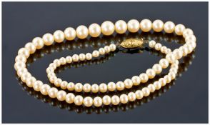 Jasmin Strand of Graduated Pearl Necklace, boxed. 18 inches in length.