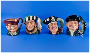 Collection of 4 Royal Doulton Jugs, comprising ``The Falconer`` D6533, ``Lobster Man`` D6617, ``