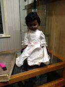 Early 20th Century Celluloid/Plastic Black Baby Doll Open/Close Eyes Painted Mouth, Length 20``