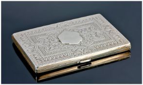 Victorian Fine Ladies Silver Hinged Card Case. Hallmark Birmingham 1877, makers mark H & T. With