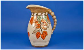 Crown Ducal, Charlotte Rhead `Golden Leaves` Pattern Jug, baluster body with flared rim and wide