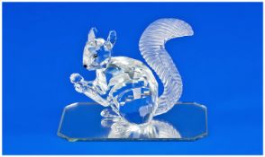 Swarovski S.C.S. 10th Anniversary Edition Silver Crystal Figure ``The Squirrel``. With original box